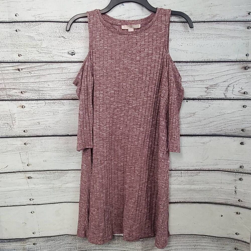 Forever 21 Medium Dark Pink LS Cold-Shoulder Dress
